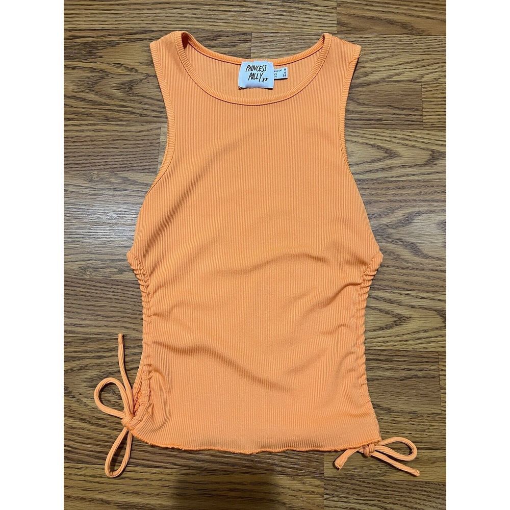 EUC Princess Polly Samara Top Orange US Size 4 Adjustable Crop